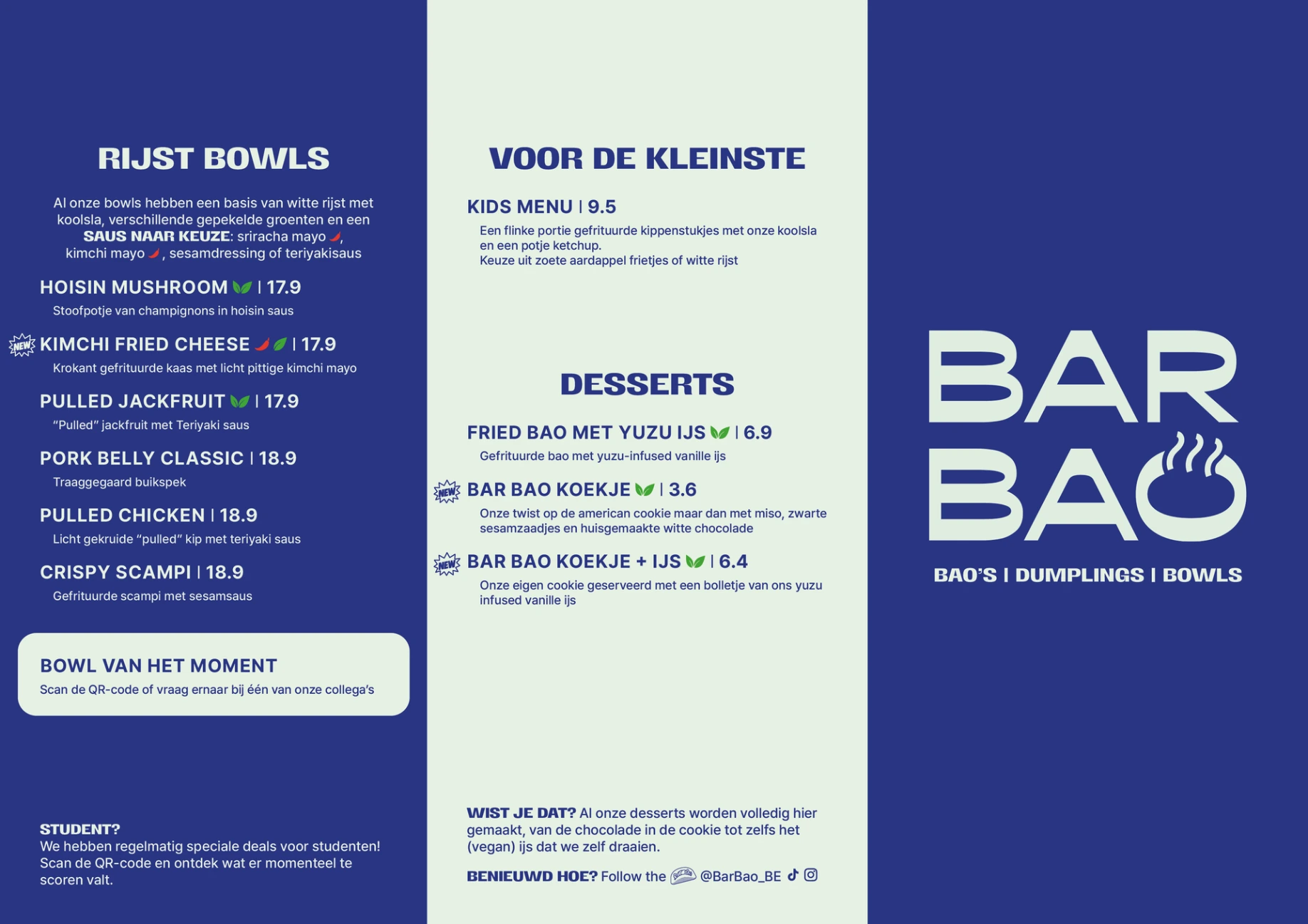 Menukaart Bar Bao